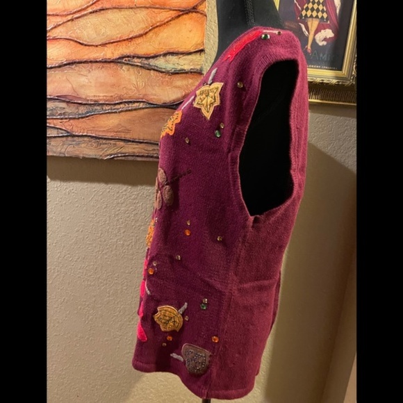Grandmacore Autumn/Fall Embellished Sweater Vest - Picture 5 of 10